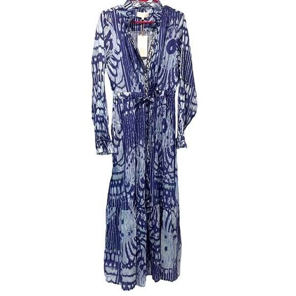 Sheridan French Britt Dress, Blue Moroccan Ikat Maxi Orig $395.00 - Picture 2 of 11